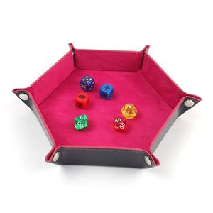 Caja de Almacenamiento Plegable de Tela de Terciopelo Hexagonal Hecha a Mano con Bandeja para Dados de PU, Diseño Ecológico y Duradero para Almacenamiento en Escritorio - Product Image 4
