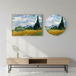 Impresión artística en lienzo de Van Gogh, Campo de Trigo con Cipréses, ARTE EN VIDRIO TEMPLADO - Product Image 3