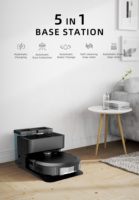 Aspirateur robot puissant et serpillière 12000PA avec tuyau d'eau à connexion directe et conception anti-enroulement sans brosse