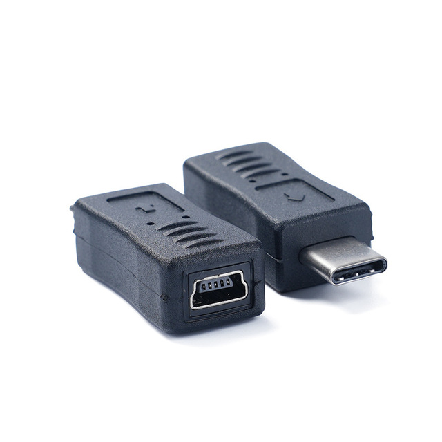 Adapter, Type C Male to Mini USB 2.0 Female Convert Connector Support Charge & Data Sync New Design