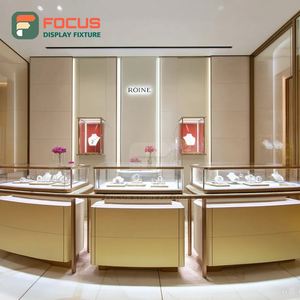 Luxury Jewelry Retail Showcase System Laminated Finish Brand Store Display Counter - Product Image 5