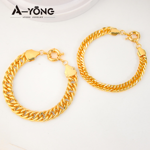 Ayong takı pirinç bilezik bilezik takı seti altın kaplama küba Link zinciri takı kolye kadınlar - Product Image 3