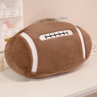 Coussin en peluche personnalisé en tissu doux, imitation ballon de football, rugby, basketball, pour canapé et décoration de voiture