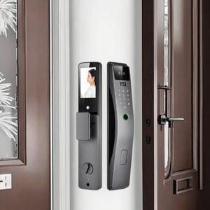 Serrure intelligente semi-automatique avec carte IC et lecteur d'empreintes digitales pour portes en aluminium, acier et bois, stockage de données cloud et application - Product Image 2