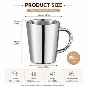 Personalized 300Ml Stainless Steel Coffee Double Wall <b>Insulated</b> Metal <b>Mug</b> With Handle for Promotional Gifts - Product Image 4
