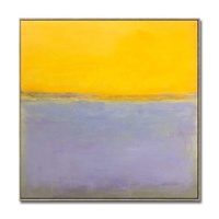 Mark Rothko Style abstrait Fine Art jaune peintures à l'huile art violet moderne acrylique Rothko peinture mur art décor jaune horizon