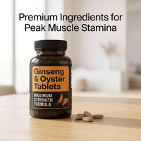Comprimés de soutien à la vitalité masculine de marque privée, fabriqués en usine GMP, avec ginseng, huître, poudre de cerf, zinc et magnésium, 0,6 g par comprimé