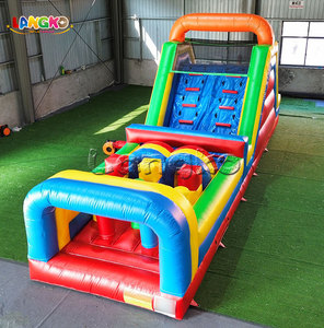 Parcours d'obstacles gonflable à prix réduit avec toboggan et tunnels - Product Image 3