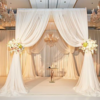 Kit de rideaux de fond réglables en aluminium/fer pour salons professionnels, mariages, expositions, conventions - Utilisation en extérieur/intérieur