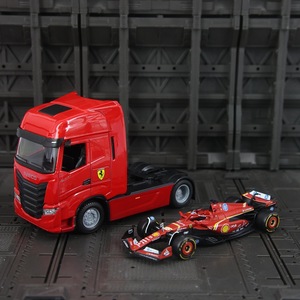 Maisto <span class=keywords><strong>1</strong></span>:50 <span class=keywords><strong>Iveco</strong></span> Alloy American Benz F1 <span class=keywords><strong>Camion</strong></span> Tracteur Porte-Conteneurs Jouet Modèle de Véhicule de Transport Lourd avec Voiture F1 à l'échelle <span class=keywords><strong>1</strong></span>/<span class=keywords><strong>43</strong></span> - Product Image 3