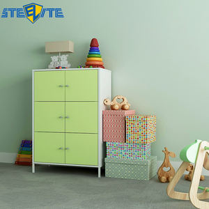 Armadio per Bambini dal <span class=keywords><strong>Design</strong></span> Moderno, Mobile in Acciaio Colorato, Armadietto a 6 Ante per Camera da Letto - Product Image 2