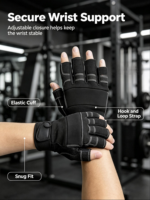 Gants tactiques mi-doigts avec protection rigide des articulations, protection UV – Respirants, unisexe, équipement d'entraînement, cyclisme, extérieur