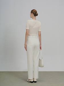 Julia alta moda elegante estilo minimalista pantalones holgados de invierno para mujer diseño plano transpirable con servicio ODM de alta calidad - Product Image 5