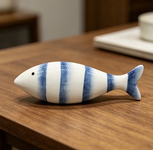 Piatto in Ceramica Dipinto a Mano Blu e Bianco a Forma <span class=keywords><strong>di</strong></span> <span class=keywords><strong>Pesce</strong></span>, Vassoio <span class=keywords><strong>per</strong></span> Servire Frutti <span class=keywords><strong>di</strong></span> Mare e Sushi, Decorazione <span class=keywords><strong>per</strong></span> Tavola, Regalo - Product Image 6