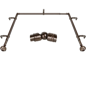 <span class=keywords><strong>Tringle</strong></span> à rideau télescopique en métal bronze courbée, extensible <span class=keywords><strong>pour</strong></span> fenêtre en <span class=keywords><strong>baie</strong></span>, coin et fenêtre de douche - Product Image 5