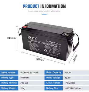 Neata 리튬 전원 업그레이드 12.8V <span class=keywords><strong>150Ah</strong></span> 배터리 내장 BMS 열 보호 - Product Image 6