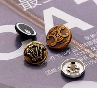 16MM 18MM 23MM 25MM Kancing Logam Vintage Berwarna Emas Perak dengan Motif Lingkaran Timbul untuk Pakaian Kancing Jahit Logam