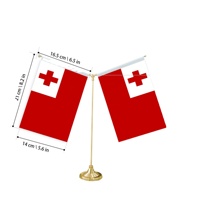 Table en forme de Y avec base en métal pour décorations personnalisables du mini-drapeau des Tonga