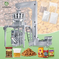 Machine d'emballage automatique verticale pour café en grains, chips, noix mélangées, bonbons gélifiés et autres produits en vrac, avec fonction de broyage et de conditionnement en sacs de grande capacité