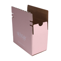 2025 Meistverkaufter Umweltfreundlicher UV-Beschichteter Bedruckter Kraft-Wellpappe-Karton mit Reißverschluss-Aufreißstreifen Rosa Versandtasche für Bekleidung