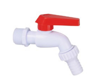 Keran Air Plastik UPVC Putih 1/2" BSP Thread, Tuas T-handle, Pilihan Tuas Pegangan, Keran Air Dinding Luar Ruangan
