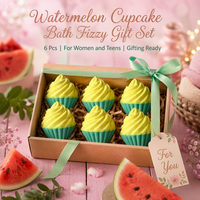 Coffret de 6 bombes de bain personnalisées en forme de cupcake pastèque, 100g, à base de plantes, faites à la main, avec crème fouettée, rafraîchissantes et aromatiques, boîte cadeau OEM