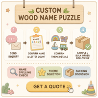 Puzzle en bois éducatif personnalisé sur le thème des dessins animés avec lettres amovibles pour les enfants de 0 à 24 mois, unisexe