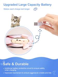 Petdom oyuncak Kicker balık gerçekçi peluş interaktif komik elektrikli hareketli balık kedi oyuncak disket balık interaktif kedi oyuncak - Product Image 3