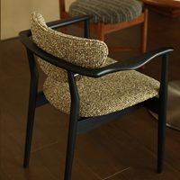 Fauteuil demi-île médiéval JP, style français, avec dossier en bois massif, chaise minimaliste de luxe léger pour la maison