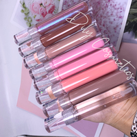 Gloss à lèvres brillant avec paillettes, tube transparent personnalisé avec logo, imperméable, vente chaude 2022, fournisseur de gloss à lèvres