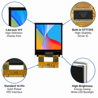 Layar LCD TFT Kustom 1,44 Inci 128x128 Titik Antarmuka SPI Driver ST7735S Modul FPC 14Pin OEM ODM untuk Rumah Pintar