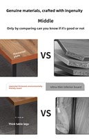 Mesa de Conferencia Moderna de Madera Maciza con Patas de Acero Inoxidable, Escritorio de Oficina Duradero y Eficiente para Salas de Reuniones