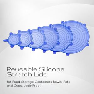 Hot <b>Silicone</b> <b>Waterproof</b> Eco-Friendly Stretchable Fresh Cover Reusable Custom Durable Fit All Sizes Stretch Lids for Kitchen - Product Image 2