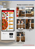Quiosco de pedidos de McDonald's con impresión térmica de 21,5-23,8 pulgadas, máquina de pedidos de alimentos con pantalla táctil, reconocimiento Facial SDK