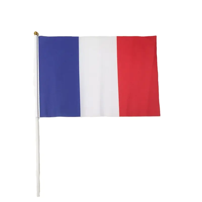 NX bandera país azul blanco rojo Francia Bandera de mano con precio barato