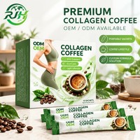 Café au collagène ODM OEM 3 en 1 pour la perte de poids, le soin intestinal et la santé de la peau, café instantané, 10 sachets, boisson pour un style de vie sain