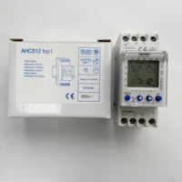 CE persetujuan AHC812 suppower IEC60730 rel Din bersertifikasi 2 saluran saklar pengatur waktu Digital dapat diprogram Mingguan Harian AC 220V 16A