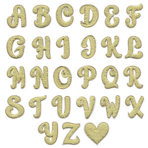 Nuevo diseño de hierro en dibujos animados Morandi Color bordado Chenille Lover Heart Letter Patch - Product Image 3