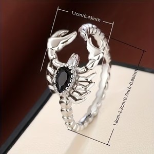 Anello Scorpione Unisex Trendy in Acciaio Inossidabile con Zirconi, Placcato Oro 18K, Set Anelli Stile Retrò per Europa e Stati Uniti - Vendita all'Ingrosso - Product Image 3