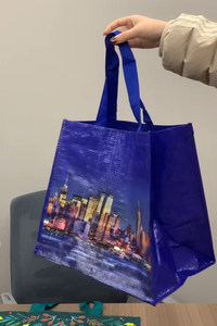 Sacs de courses en polypropylène tissé réutilisables, imperméables, avec logo personnalisé, pour les courses et la promotion - Product Image 3