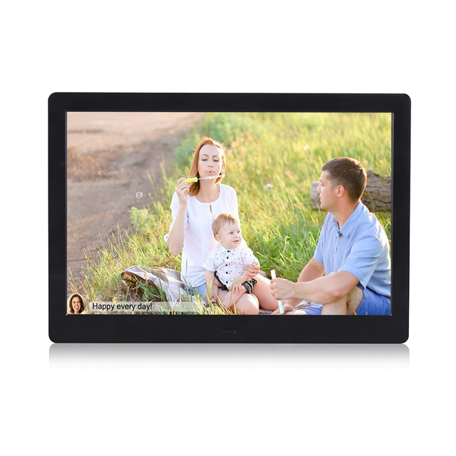 12 Inch IPS Screen Digital Photo Frame with SD Card USB Clock & Remote Control AI Portrait Bokeh Video Playback