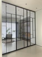 Porte Pivotante Multi-panneaux en Verre pour Intérieur, Salle de Bain et Hôtels – Porte Commerciale en Alliage d'Aluminium et Verre