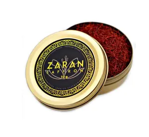 Gold round packaging saffron tin cans for gift