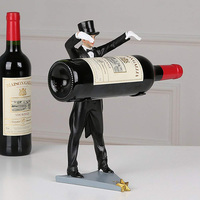 Vintage Résine Magie Magicien Rouge Étagère À Vin Porte-Bouteille De Vin pour La Décoration Intérieure