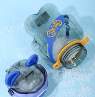 Gourde élégante pour enfants de 700 ml avec paille, motif ours de dessin animé, grande capacité, anti-chute, protection de l'environnement, avec cordon