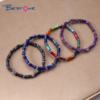 Bestone – Bracelet en pierres naturelles, magnifique bijou impérial, plaqué argent, 10 Styles, 5x12mm, vente en gros
