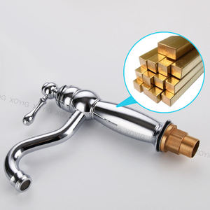 Antique European Style Single Hole Brass Basin Faucet Titanium Gold Rose Gold Basin Mixer Water Tap - Product Image 6