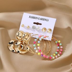 Großhandel Damen-Ohrstecker-Sets aus Zinklegierung, vergoldet, geometrisches Design, Modeschmuck, verschiedene Stile - Product Image 5