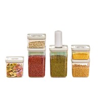 Conteneur alimentaire carré en PET sous vide, hermétique et résistant à l'humidité, pour fruits secs, grains de café, thé - Design minimaliste