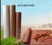 Paquet de viande de barbecue étanche à l'humidité de papier de boucher de pulpe en bois de Offre Spéciale 100% avec le double revêtement d'amidon pour l'usage alimentaire